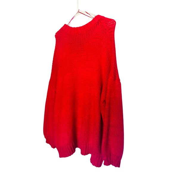 DRESSED IN LALA Hot Pink MAGIC Oversized Slouchy Chunky Knit Sweater sz S/M - Picture 3 of 9